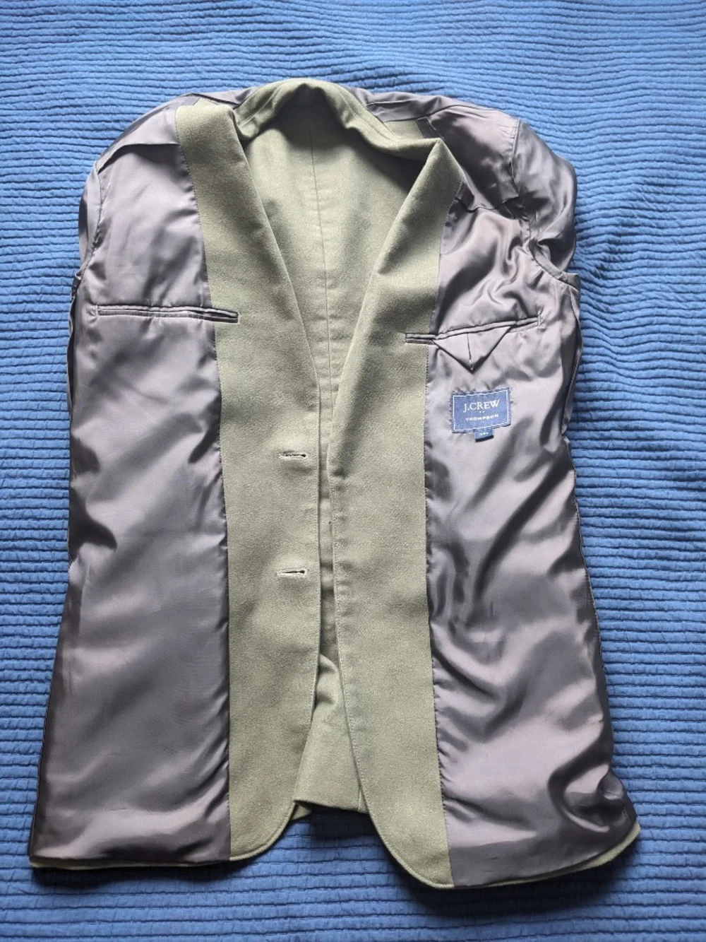 J. Crew Factory Thompson Blazer in 34R Slim-Fit (Green Moleskin)
